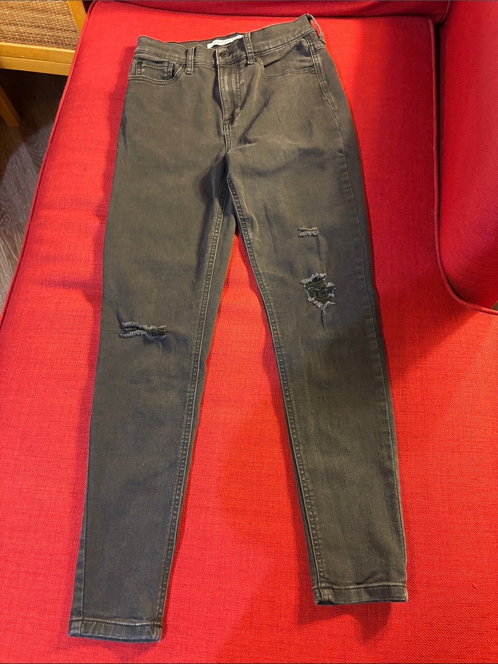 Juniors Black Distressed Holed “the Spiced” Skinny Jeans